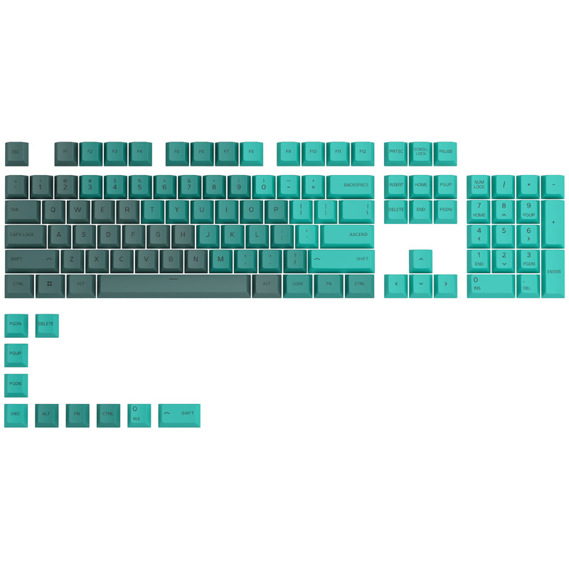 Glorious PC Gaming Race GPBT Coperchio per tastiera (Glorious GPBT Keycaps - 114 PBT Keycaps ANSI US-Layout Rain Forest [GLO-KC