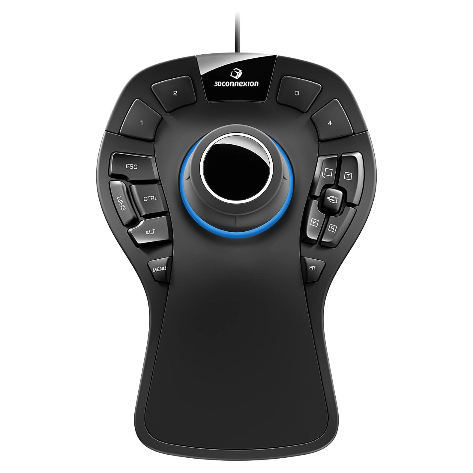 SpaceMouse Pro ist eine professionelle 3D Maus. Durch ihr optimiertes ergonomisches Design und die innovative Bildschirmanzeige