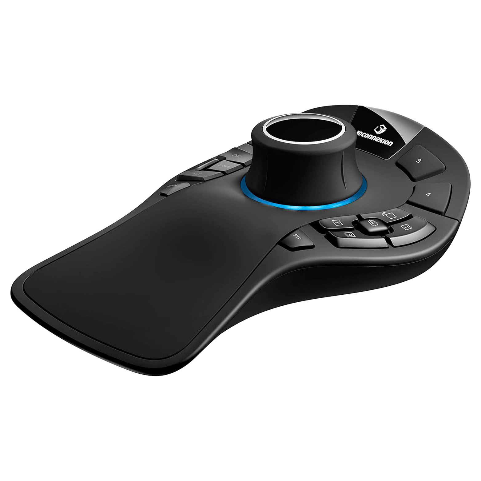 SpaceMouse Pro ist eine professionelle 3D Maus. Durch ihr optimiertes ergonomisches Design und die innovative Bildschirmanzeige