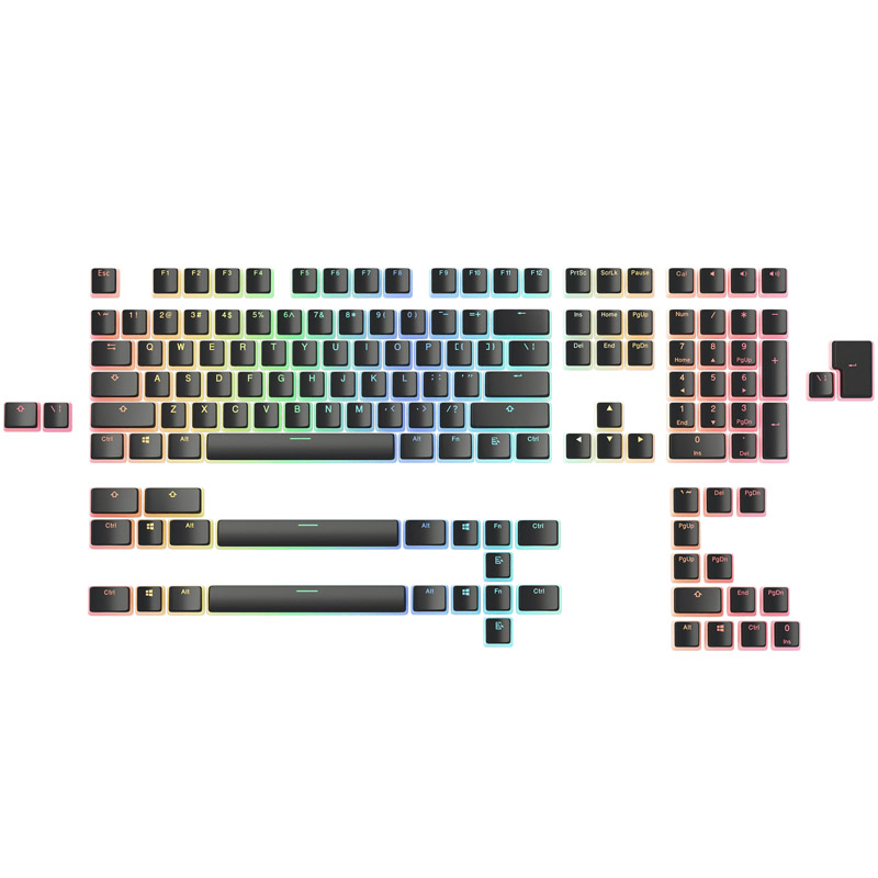 Glorious PC Gaming Race Aura V2 Coperchio per tastiera (Glorious Aura Keycaps v2 PBT ANSI US - Black [GLO-KC-AURA2-B])
