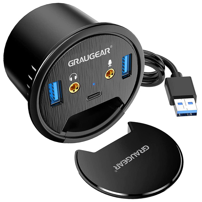 Hub desktop USB 3.0 con connessione audio e microfono