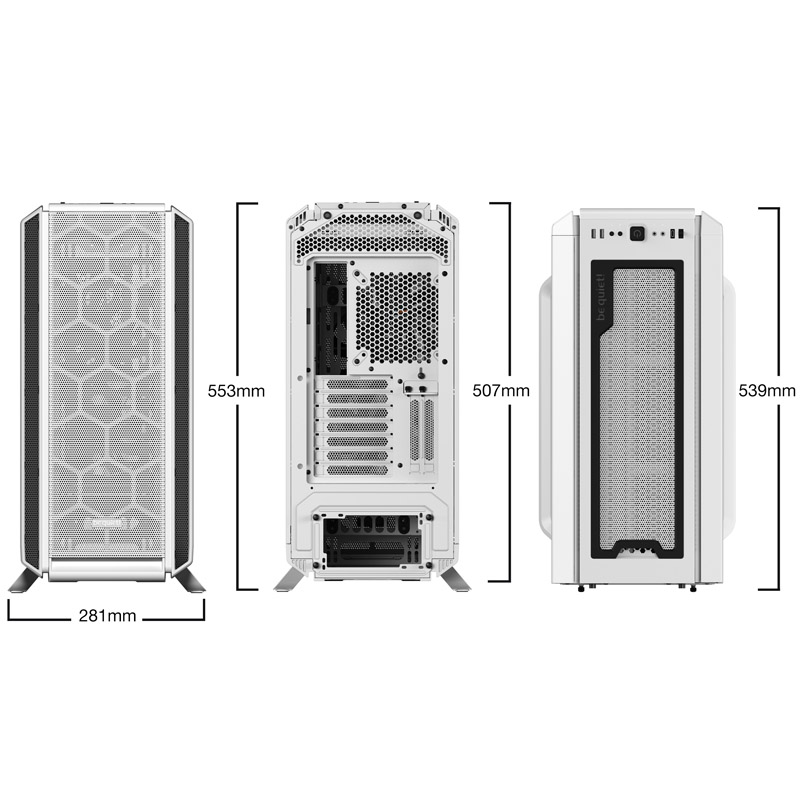 BE QUIET CASE ATX SILENT BASE 802 WINDOW WHITE 2.5/3.5 HDD DRIVE I/O AUDIO 9 SLOT ESPANSIONE 2X