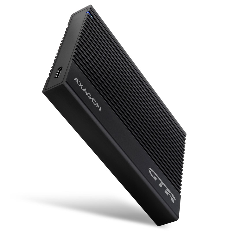 Axagon EE25-GTR USB-C 3.2 GEN 2-SATA 6G, alloggiamento del disco rigido esterno da 2,5 ", ondulato nere (EE25-GTR)