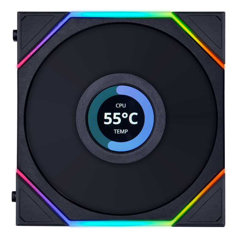 Lian Li UNI FAN TL LCD Case per computer Ventilatore 12 cm Nero (Lian Li UNI FAN TL LCD 120mm Reverse Triple Pack - Black)