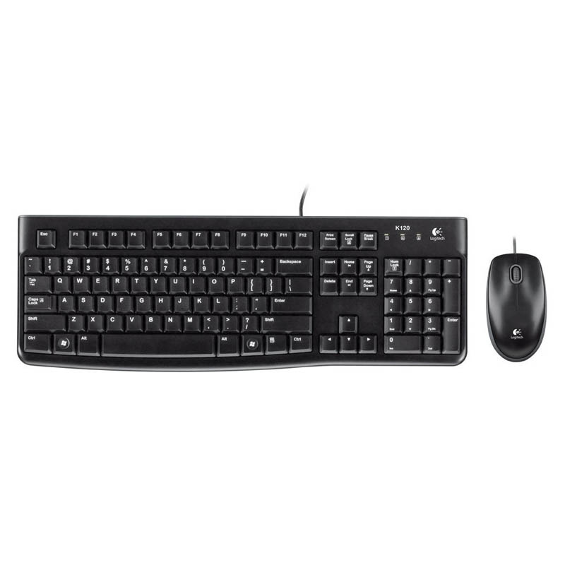 Logitech Desktop MK120 tastiera Mouse incluso USB QWERTZ Tedesco Nero