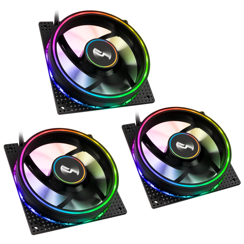 CRYORIG Crona S Universale Ventilatore 12 cm Nero 3 pz (Cryorig Crona S ARGB 120mm PWM Triple Fan Pack with Controller [400-170