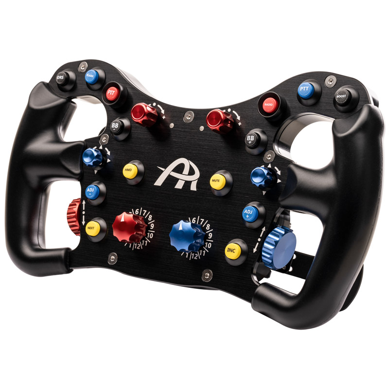 Ascher Racing F64 -Sc V3 - Wireless - Volante per simulatori di corse - Fuoccia di sterzo in stile farfalla - durata della batt