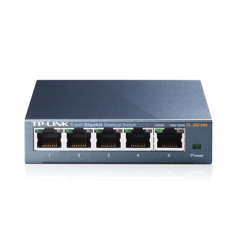 Switch 5 Porte Gigabit Plug & Play case in acciaio TL-SG105a