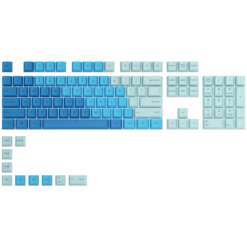Glorious PC Gaming Race GPBT Coperchio per tastiera (Glorious GPBT Keycaps - 114 PBT Keycaps ANSI US-Layout Caribbean Ocean [GL